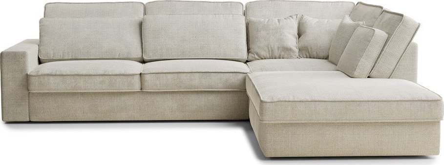 Šedobéžová žinylková rohová pohovka (pravý roh/do L) Kirou – Maison de Rêve Maison de Reve