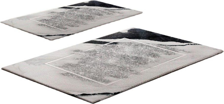 Šedobéžové koupelnové předložky v sadě 2 ks 60x100 cm CT – Foutastic Foutastic