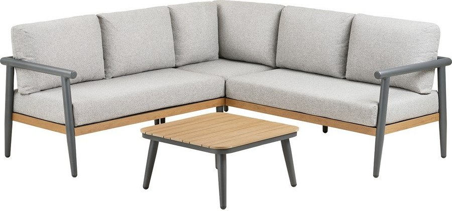 Šedý čalouněný zahradní lounge set pro 4 Comillas – House Nordic House Nordic