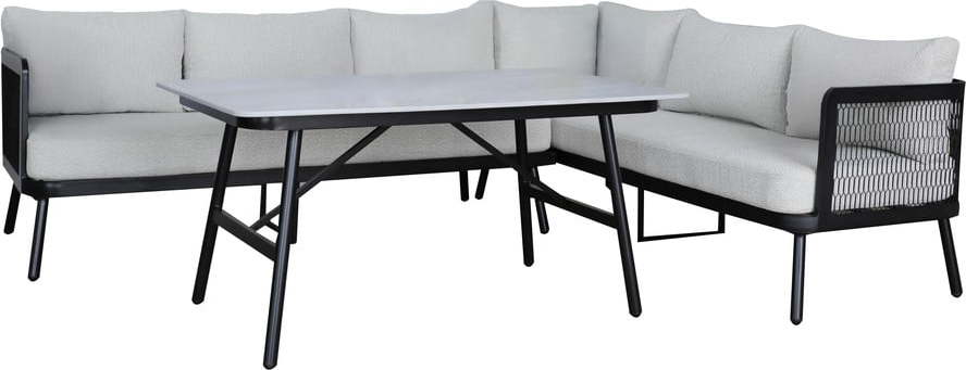 Šedý hliníkový zahradní lounge set pro 5 Edinburgh – Rojaplast Rojaplast