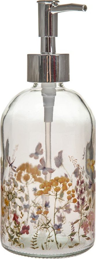 Skleněný dávkovač mýdla 390 ml Flowers – Dakls Dakls