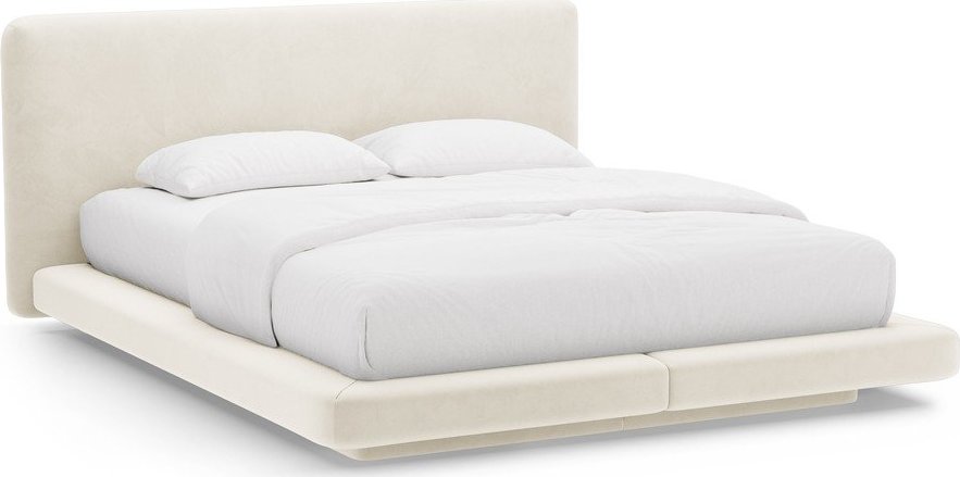 Slonovinová čalouněná dvoulůžková postel 140x200 cm Linea – Micadoni Micadoni