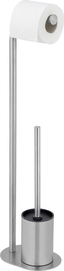 Stojan na toaletní papír se štětkou z nerezové oceli v matně stříbrné barvě Levante – Wenko WENKO