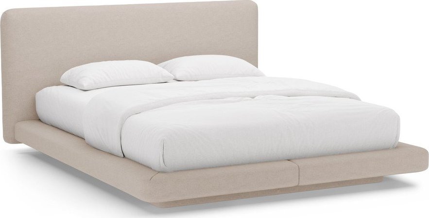 Světle hnědá čalouněná dvoulůžková postel 180x200 cm Linea – Micadoni Micadoni