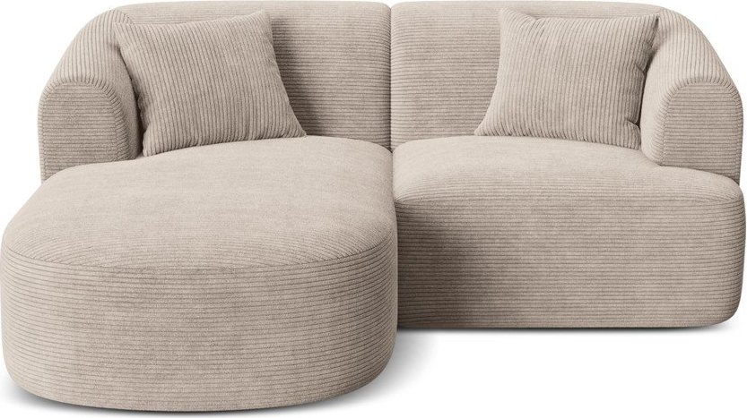 Světle hnědá manšestrová rohová pohovka (levý roh/s lenoškou) Campi – Cosmopolitan Design Cosmopolitan design