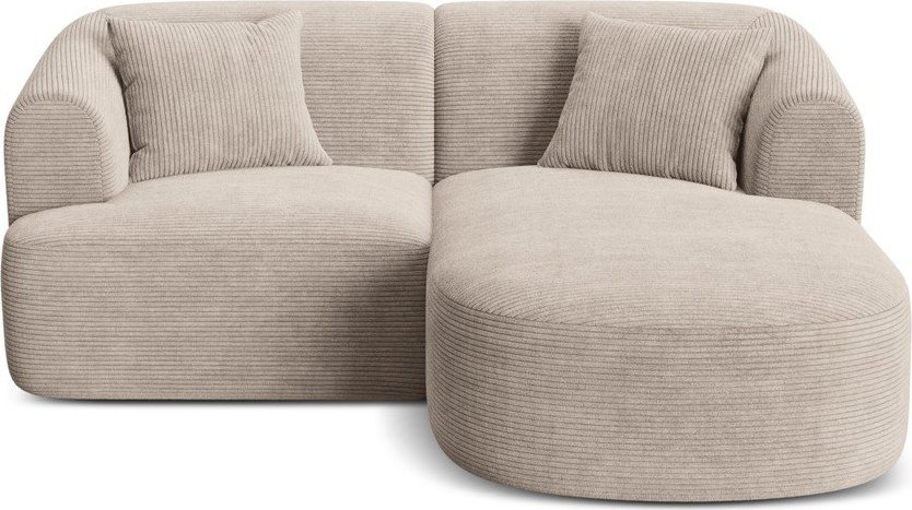 Světle hnědá manšestrová rohová pohovka (pravý roh/s lenoškou) Campi – Cosmopolitan Design Cosmopolitan design