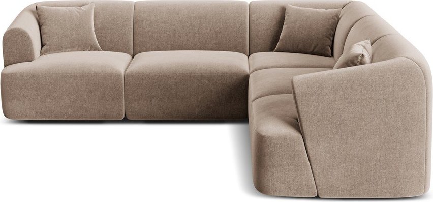 Světle hnědá sametová rohová pohovka Campi – Cosmopolitan Design Cosmopolitan design