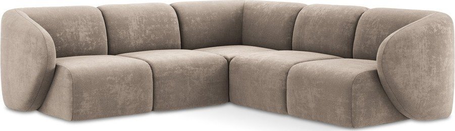 Světle hnědá žinylková rohová pohovka Lani – Makamii Makamii