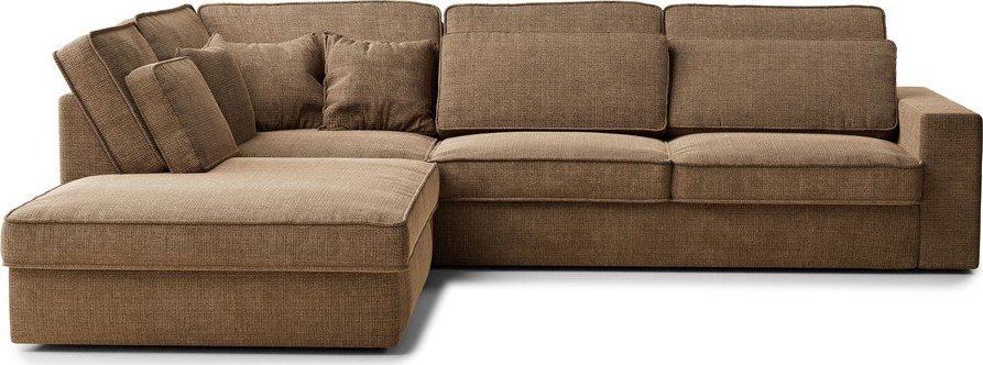 Světle hnědá žinylková rohová pohovka (levý roh/do L) Kirou – Maison de Rêve Maison de Reve