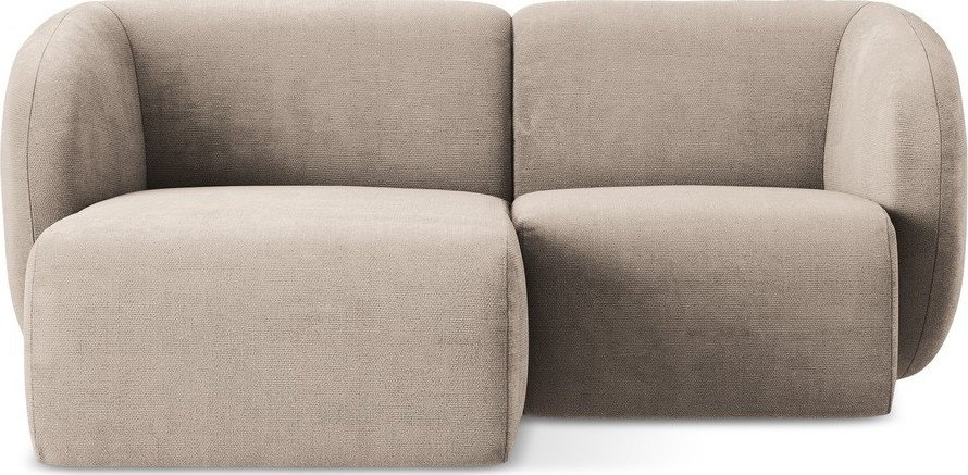 Světle hnědá žinylková rohová pohovka (levý roh/s lenoškou) Lani – Makamii Makamii