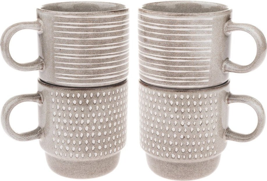 Světle hnědé keramické šálky v sadě 4 ks 290 ml – Dakls Dakls