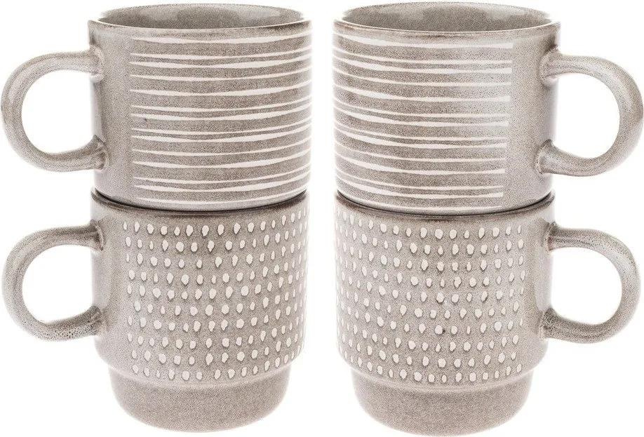 Světle hnědé keramické šálky v sadě 4 ks 290 ml – Dakls