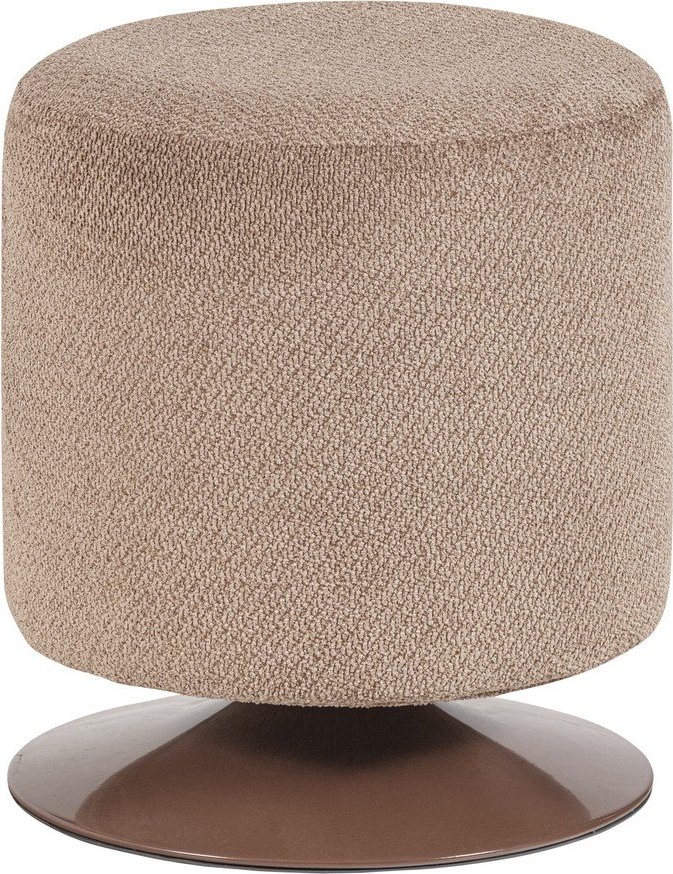 Světle hnědý taburet z textilie bouclé Islen – WOOOD WOOOD