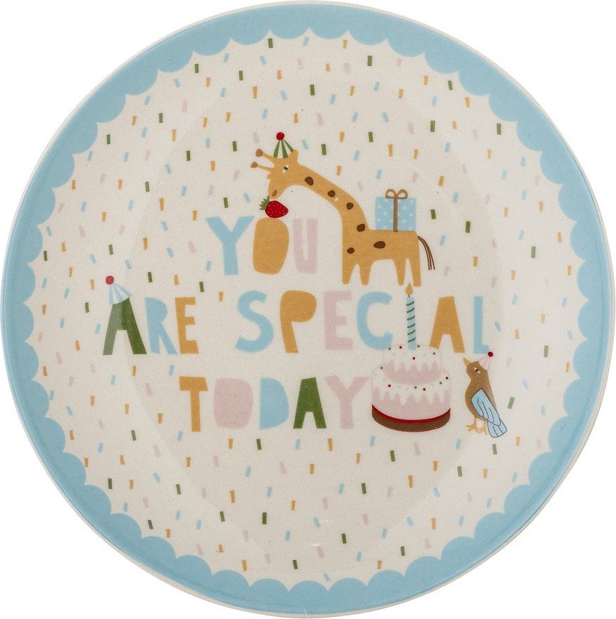 Světle modrý/krémový dětský talíř z kameniny ø 16 cm Celebrate – Bloomingville Mini Bloomingville Mini