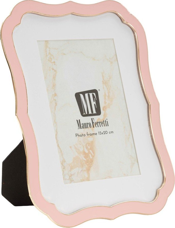 Světle růžový kovový/skleněný stojací rámeček 17x22 cm Margot – Mauro Ferretti Mauro Ferretti