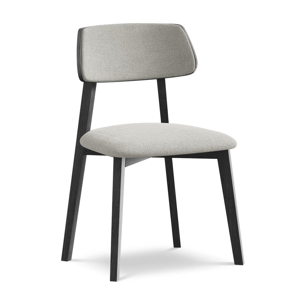 Světle šedá jídelní židle z masivního dřeva Niu – Makamii Makamii