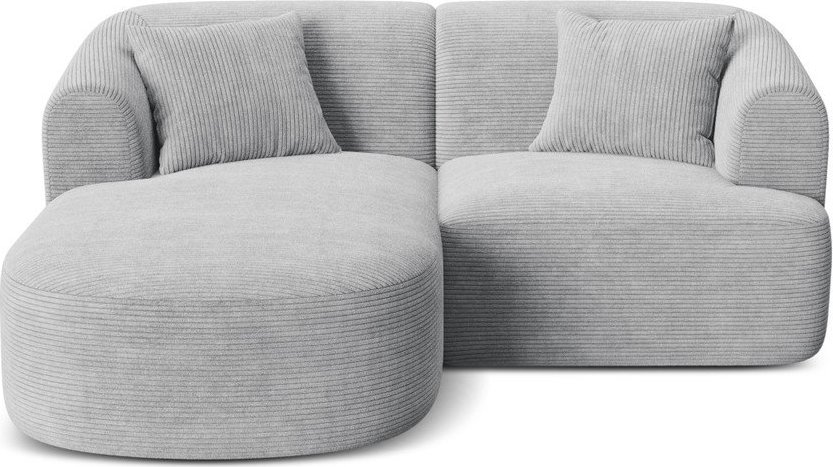 Světle šedá manšestrová rohová pohovka (levý roh/s lenoškou) Campi – Cosmopolitan Design Cosmopolitan design