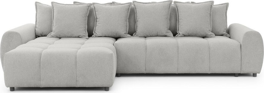 Světle šedá rohová pohovka (levý roh/s lenoškou) Albane – Ropez Ropez