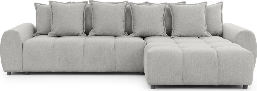 Světle šedá rohová pohovka (pravý roh/s lenoškou) Albane – Ropez Ropez