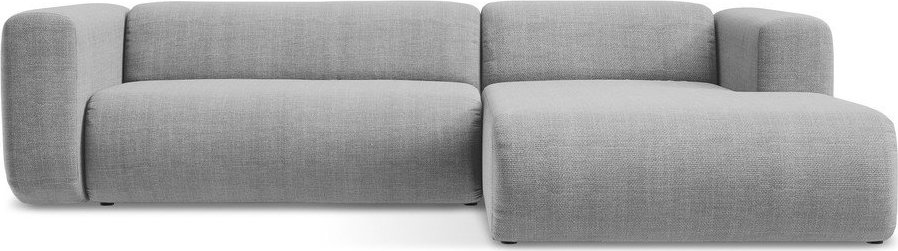 Světle šedá rohová pohovka (pravý roh/s lenoškou) Ekahi – Makamii Makamii