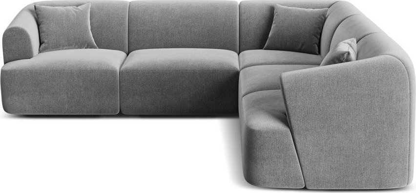 Světle šedá sametová rohová pohovka Campi – Cosmopolitan Design Cosmopolitan design