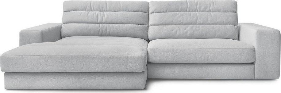 Světle šedá sametová rohová pohovka (levý roh/s lenoškou) Sierra – Bobochic Paris Bobochic Paris
