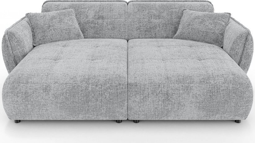 Světle šedá žinylková pohovka s lenoškou 252 cm Nelia Big – Ropez Ropez