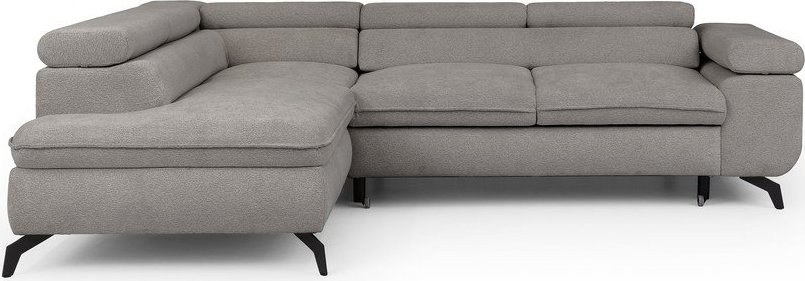 Světle šedá žinylková rohová pohovka (levý roh/do L) Marbeya – Ropez Ropez