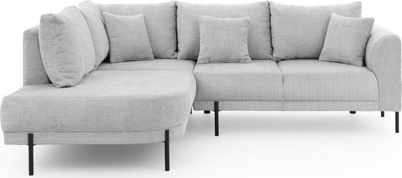 Světle šedá žinylková rohová pohovka (levý roh/do L) Mauris – Ropez Ropez