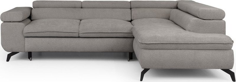 Světle šedá žinylková rohová pohovka (pravý roh/do L) Marbeya – Ropez Ropez