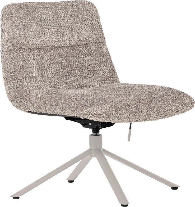 Světle šedé otočné křeslo z textilie bouclé Soren – WOOOD WOOOD