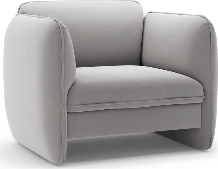 Světle šedé sametové křeslo Georgia – Micadoni Micadoni