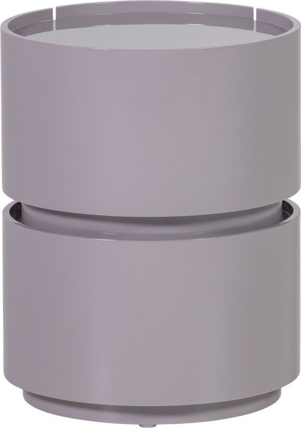 Světle šedý lesklý noční stolek Lunex – WOOOD WOOOD