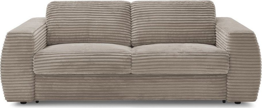 Taupe manšestrová pohovka na každodenní spaní/rozkládací 240 cm Hugo – Bobochic Paris Bobochic Paris