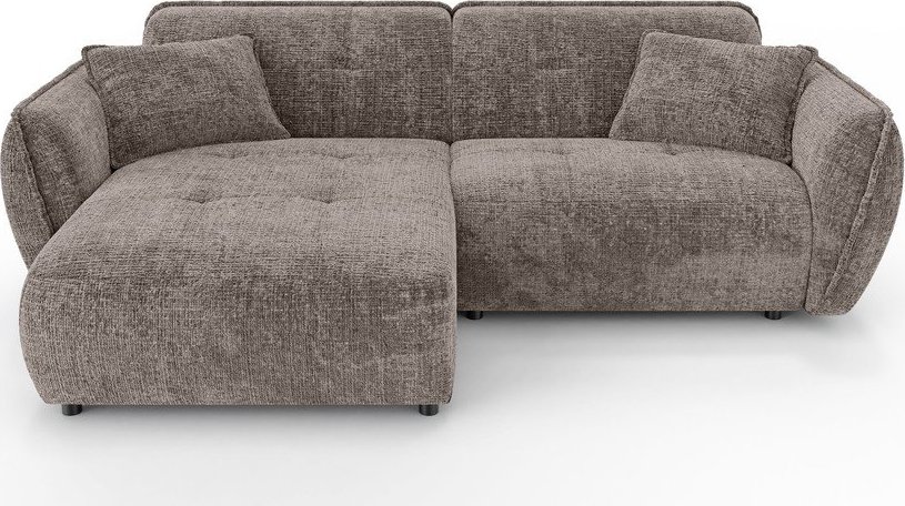 Taupe žinylková rohová pohovka (levý roh/s lenoškou) Nelia – Ropez Ropez
