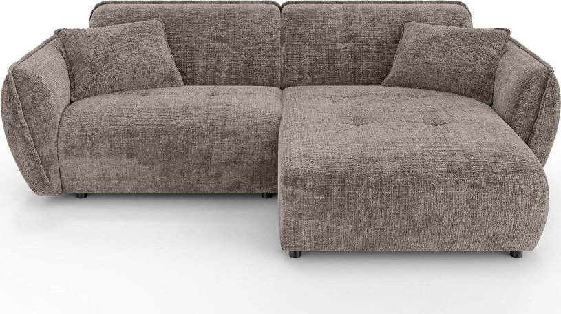 Taupe žinylková rohová pohovka (pravý roh/s lenoškou) Nelia – Ropez Ropez