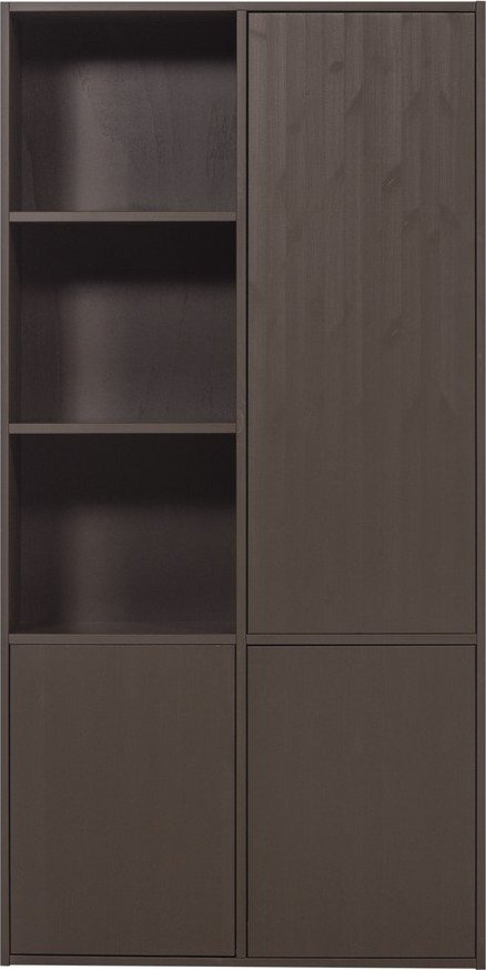 Tmavě hnědá modulární skříňka z borovicového dřeva 108x215 cm Meggy – WOOOD WOOOD