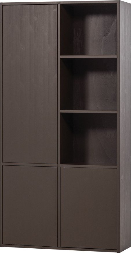 Tmavě hnědá modulární skříňka z borovicového dřeva 108x215 cm Meggy – WOOOD WOOOD