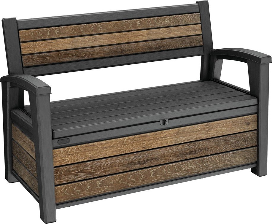 Tmavě hnědá plastová zahradní lavice Deco – Keter Keter