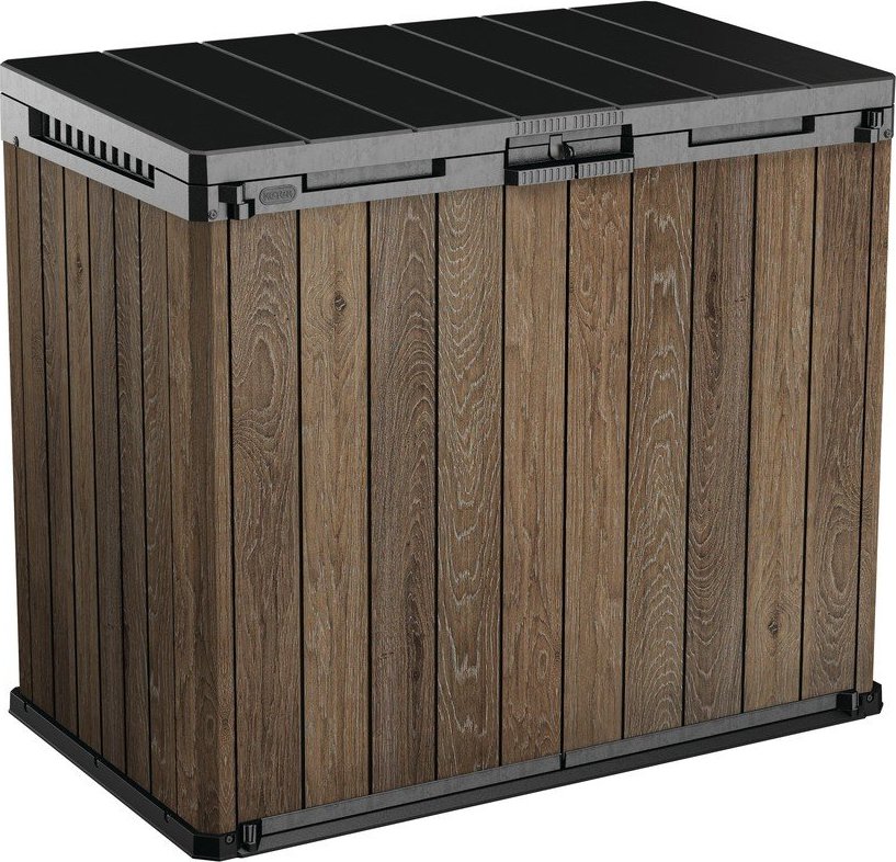 Tmavě hnědý plastový zahradní úložný box Deco – Keter Keter