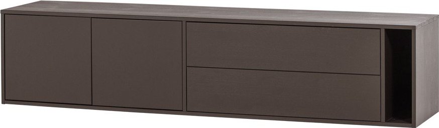 Tmavě hnědý TV stolek z borovicového dřeva 200x45x44 cm Settle Down – vtwonen vtwonen