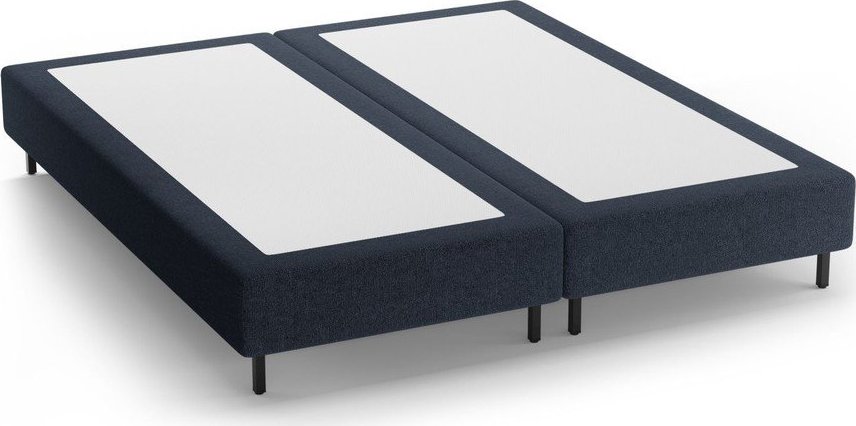 Tmavě modrá čalouněná dvoulůžková postel bez čela 180x200 cm Whale – Micadoni Micadoni