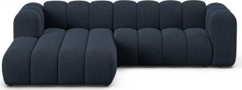 Tmavě modrá žinylková rohová pohovka (levý roh/s lenoškou) Lupine – Micadoni Micadoni