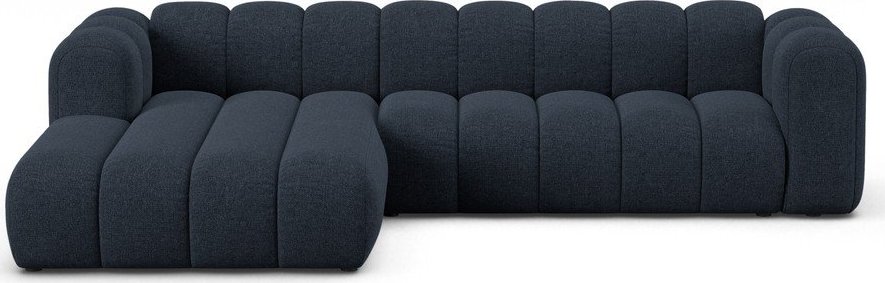 Tmavě modrá žinylková rohová pohovka (levý roh/s lenoškou) Lupine – Micadoni Micadoni
