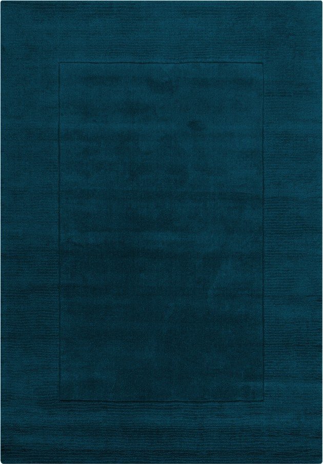 Tmavě modrý ručně tkaný vlněný koberec 120x170 cm Textured Wool Border – Flair Rugs Flair Rugs