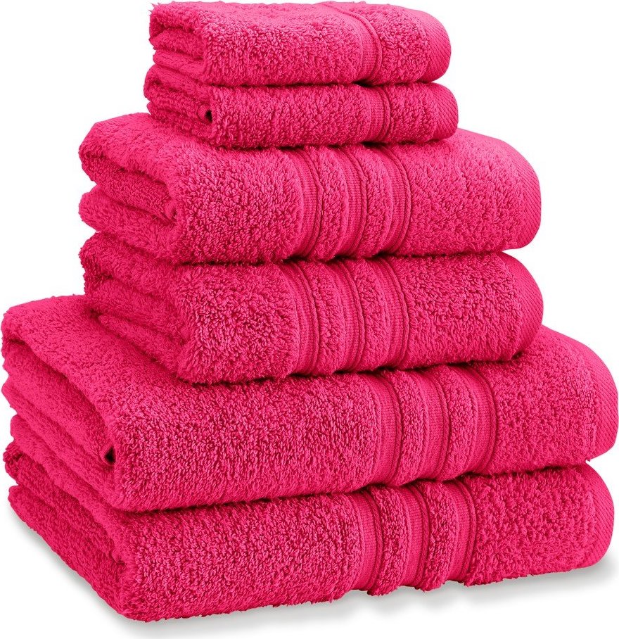 Tmavě růžové froté bavlněné ručníky a osušky v sadě 6 ks Zero Twist – Catherine Lansfield Catherine Lansfield