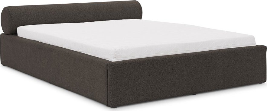 Tmavě šedá čalouněná dvoulůžková postel s úložným prostorem s roštem 160x200 cm Cille – Ropez Ropez