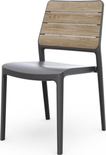 Tmavě šedá/hnědá plastová zahradní židle Deco Porto – Keter Keter