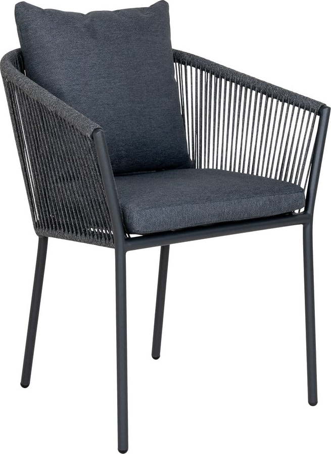 Tmavě šedá kovová/polstrovaná zahradní židle Salerno – House Nordic House Nordic