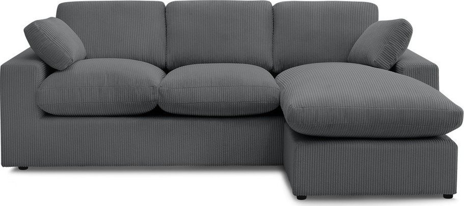 Tmavě šedá manšestrová rohová pohovka Belair – Bobochic Paris Bobochic Paris